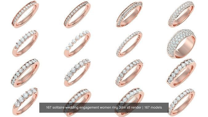 167  Eternity Band solitaire wedding engagement women ring 3dm  3D Model Collection