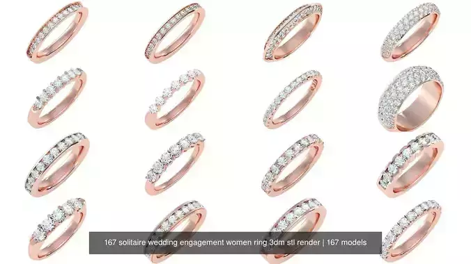 167  Eternity Band solitaire wedding engagement women ring 3dm  3D Model Collection