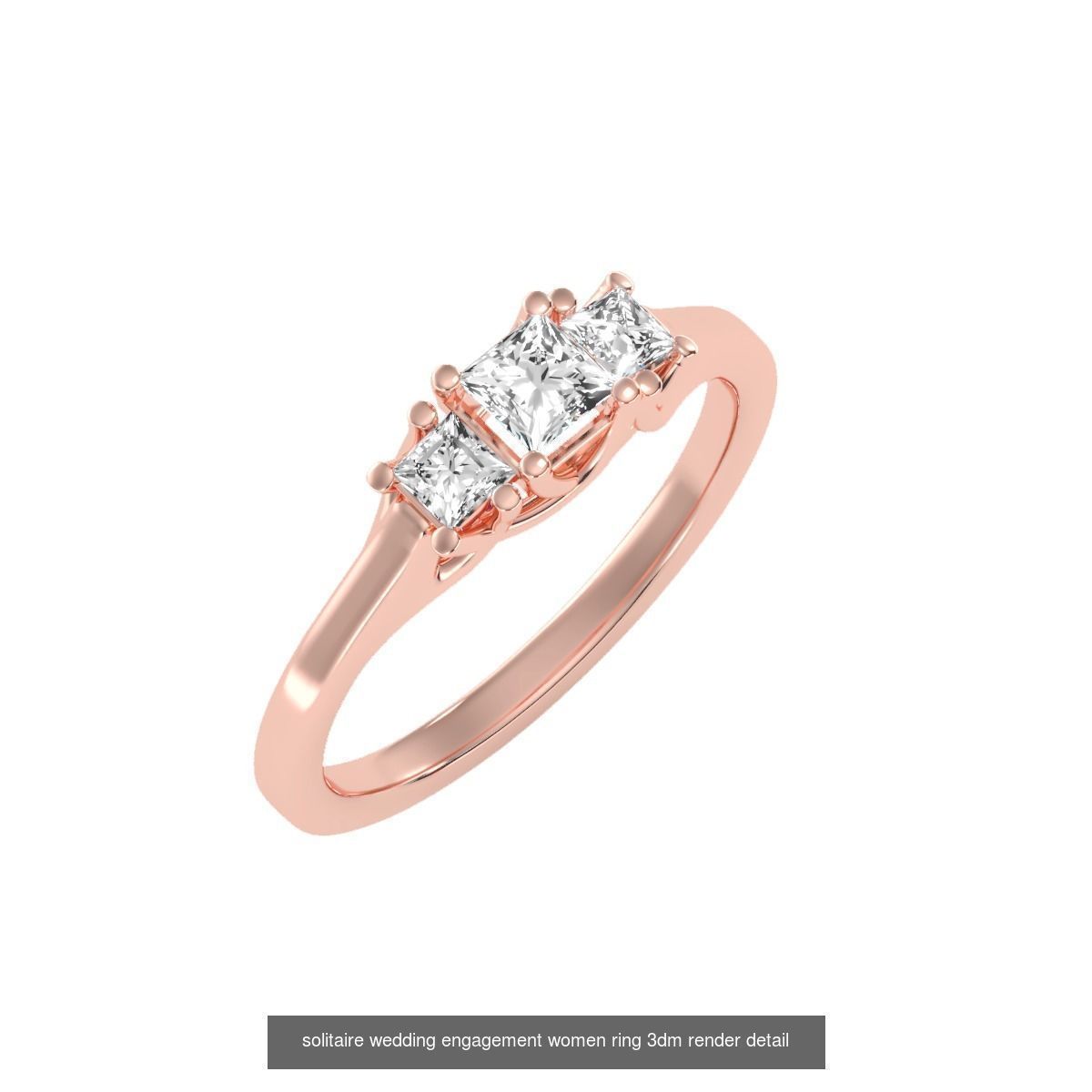 66  Tri-Diamond solitaire wedding engagement women ring 3dm stl  3D Model Collection_35
