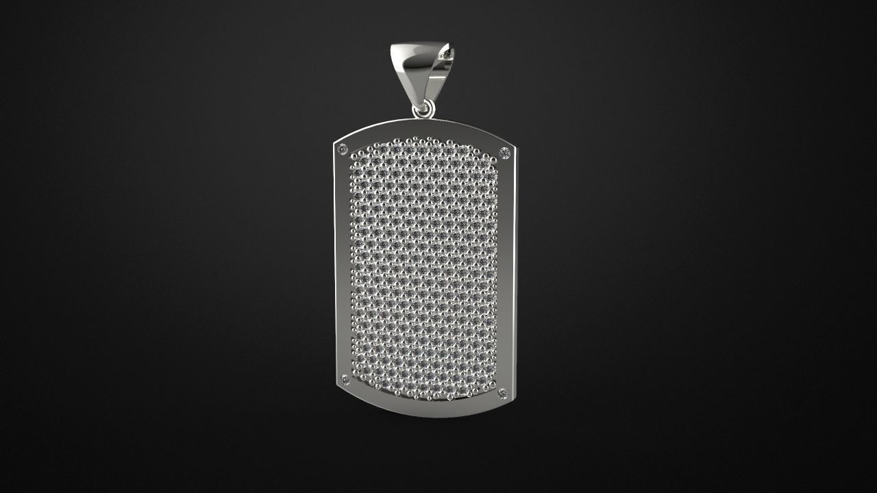 Pendant army with gem model for printable 3D print model_2