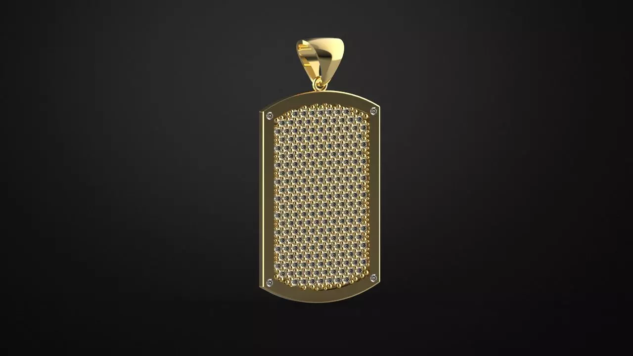 Pendant army with gem model for printable 3D print model_0