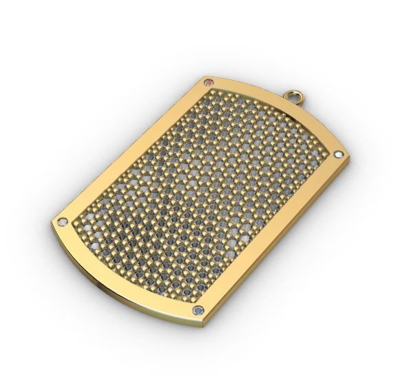 Pendant army with gem model for printable 3D print model_9