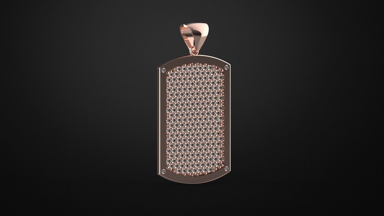 Pendant army with gem model for printable 3D print model_4