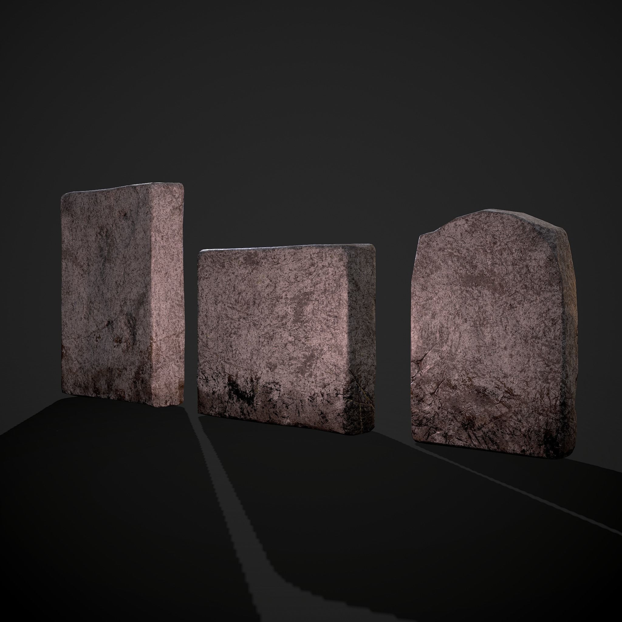 Grave Stones 3 Pack 3D Model Collection_9
