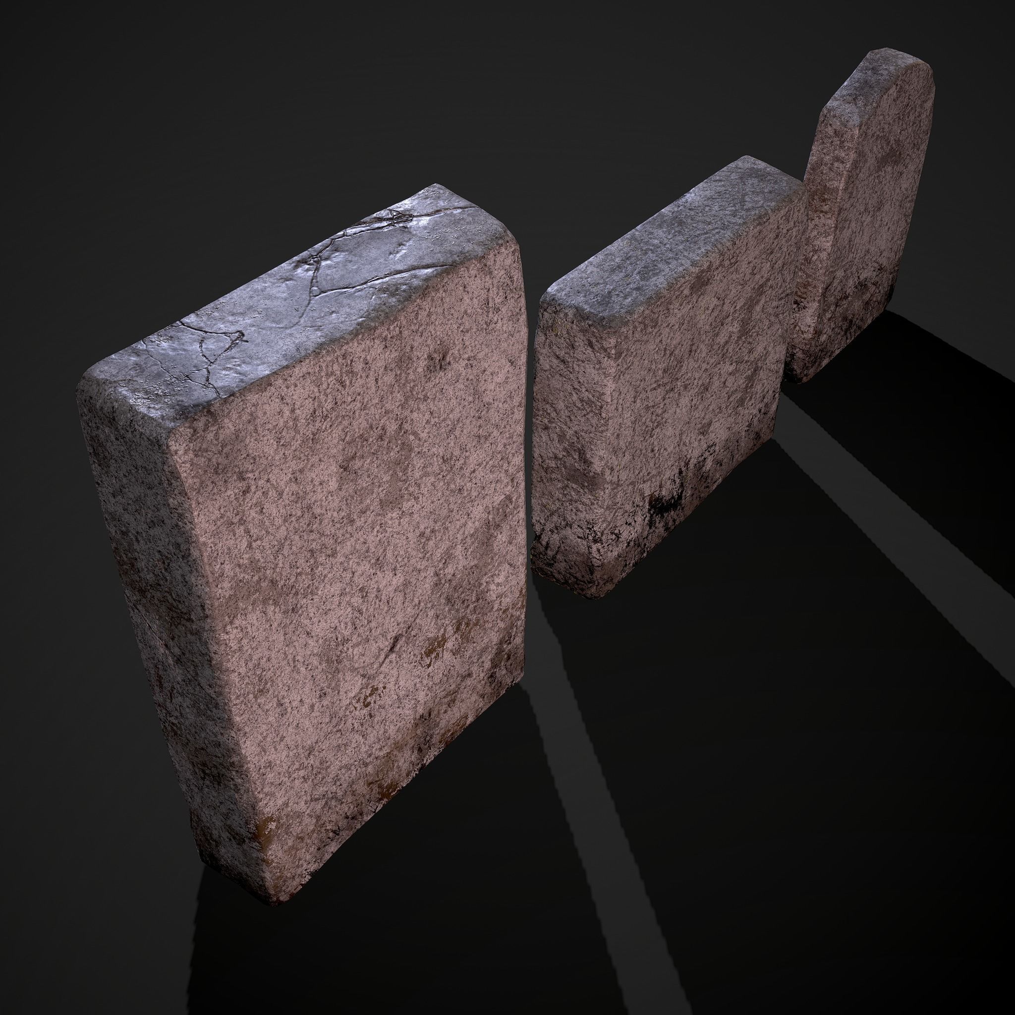 Grave Stones 3 Pack 3D Model Collection_10