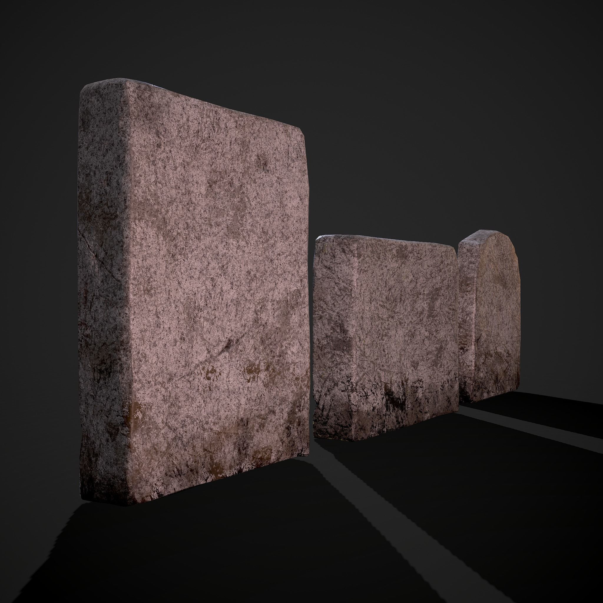 Grave Stones 3 Pack 3D Model Collection_11