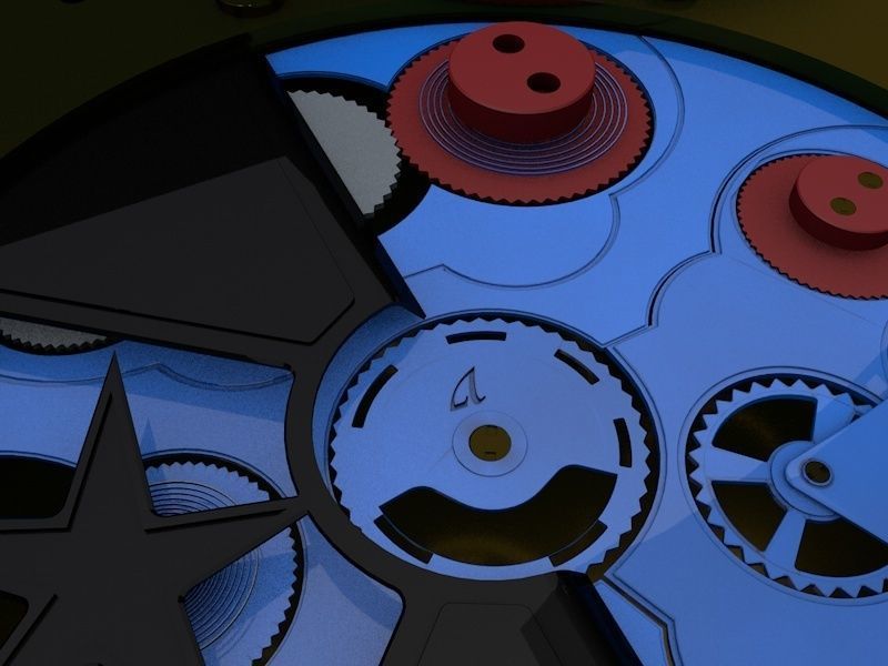 3D Mechanical Watch Low-poly 3D model_4