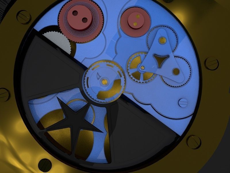 3D Mechanical Watch Low-poly 3D model_5