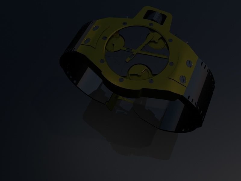 3D Mechanical Watch Low-poly 3D model_3