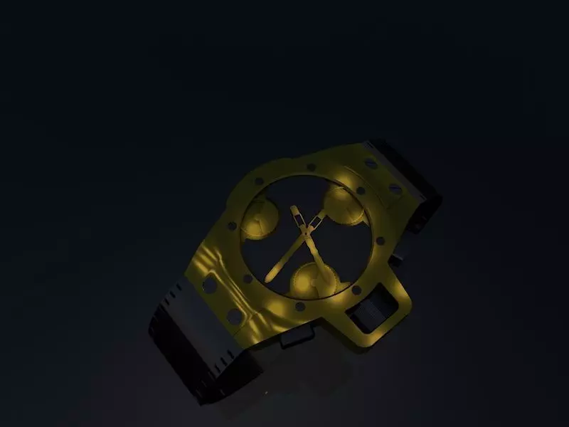 3D Mechanical Watch Low-poly 3D model_0