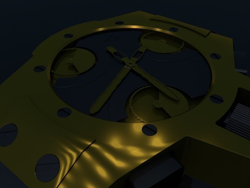 3D Mechanical Watch Low-poly 3D model_2