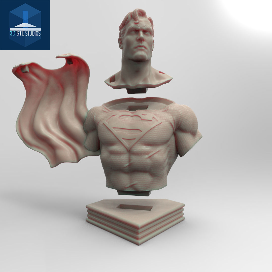 SUPERMAN BUST 3D print model_3