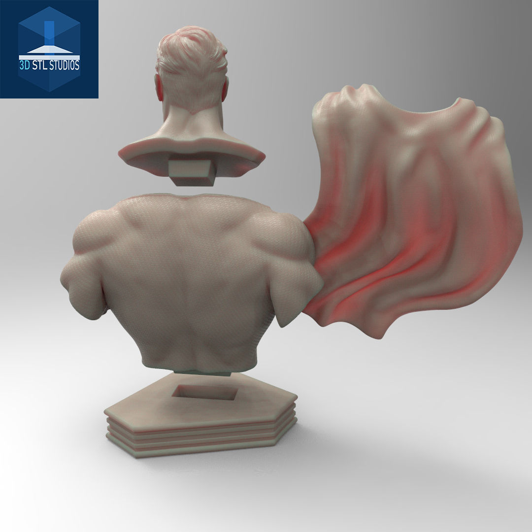 SUPERMAN BUST 3D print model_5