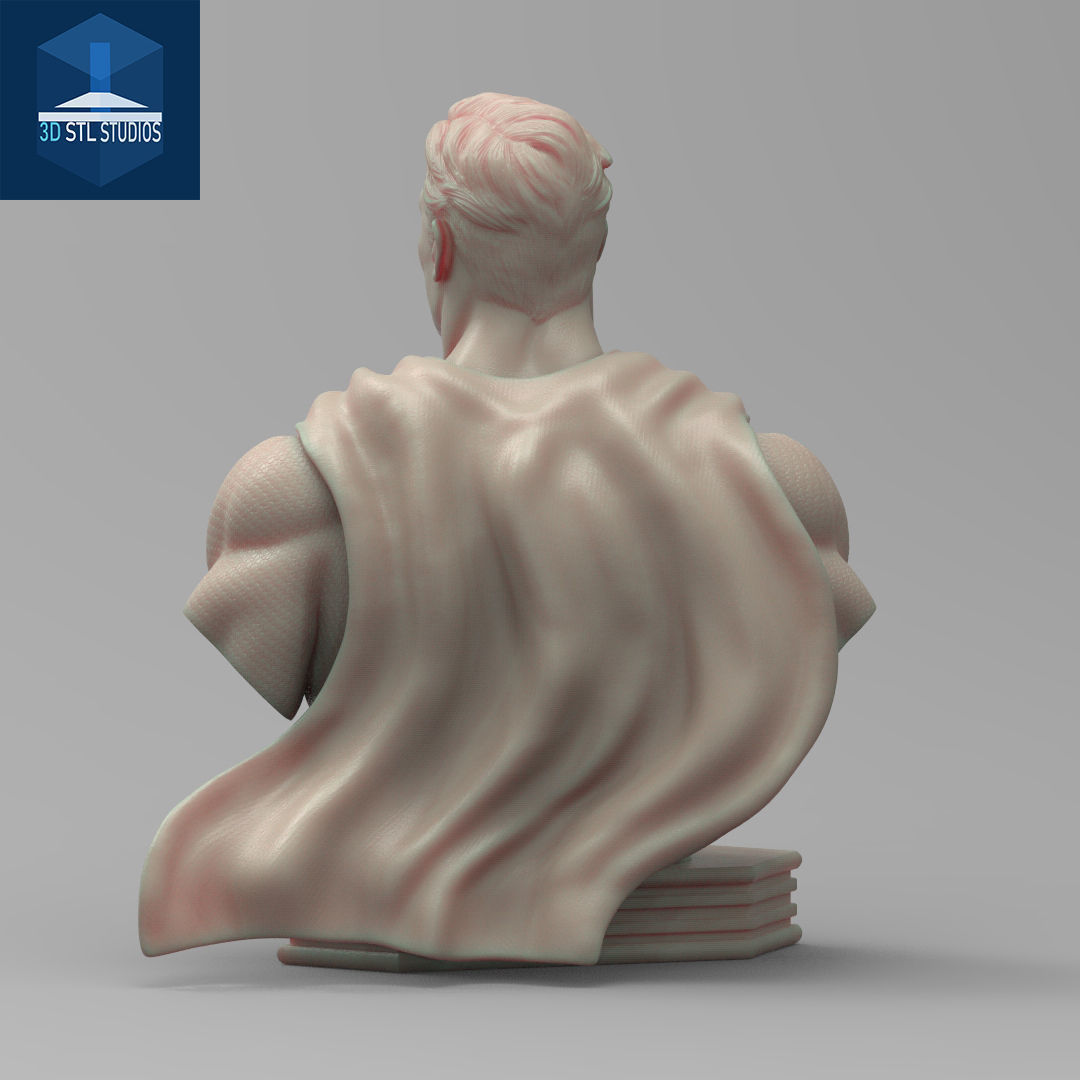SUPERMAN BUST 3D print model_7