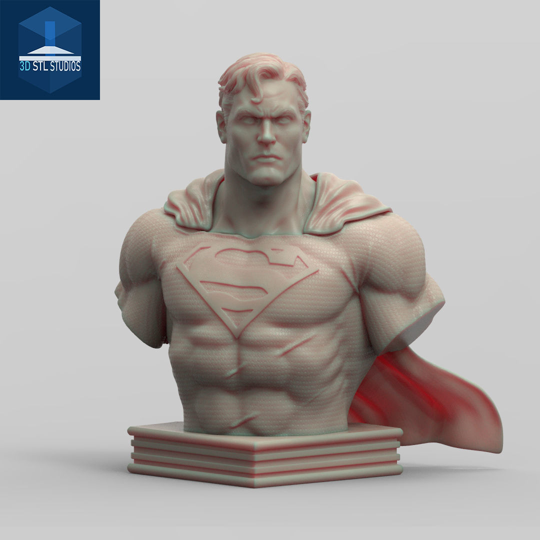 SUPERMAN BUST 3D print model_6