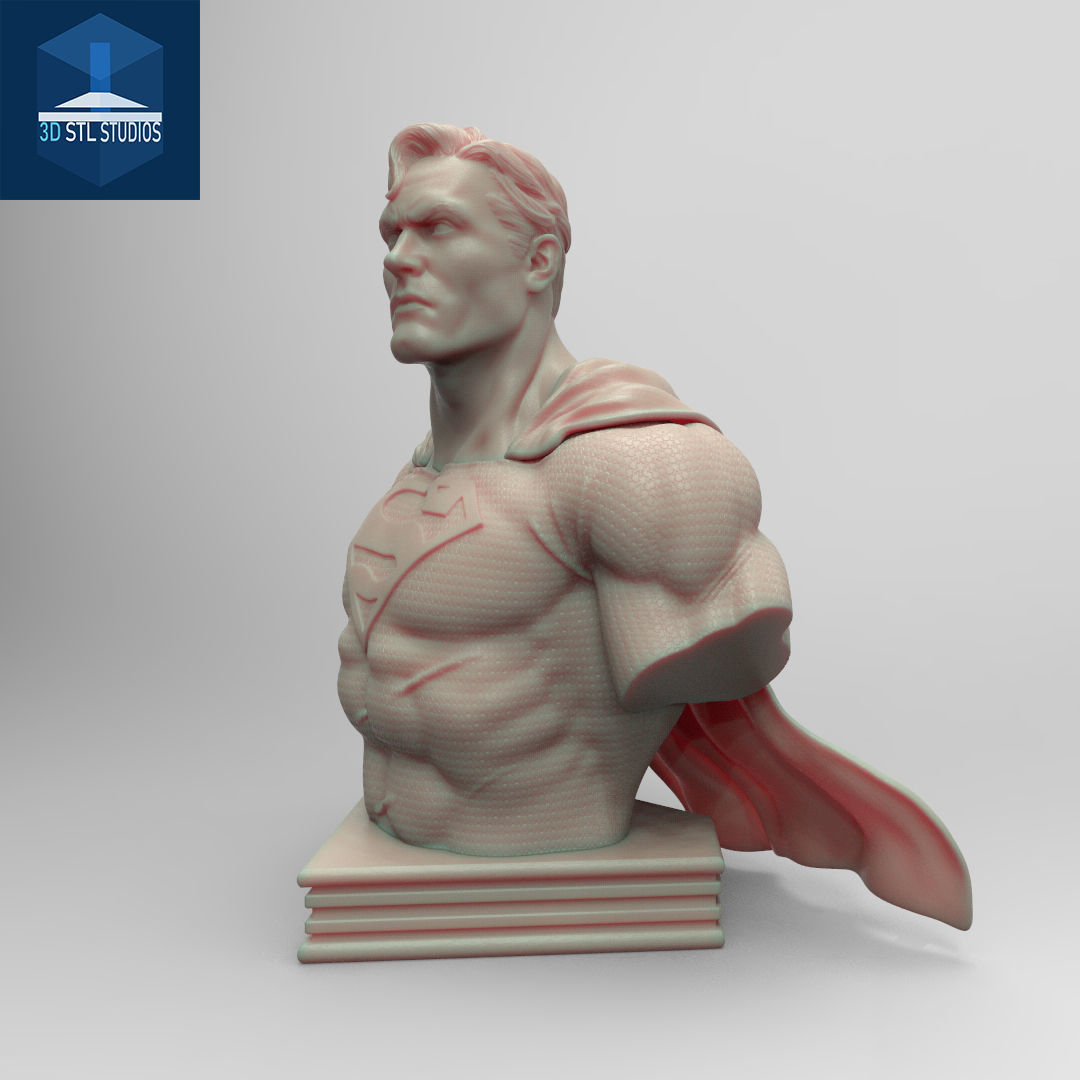 SUPERMAN BUST 3D print model_1