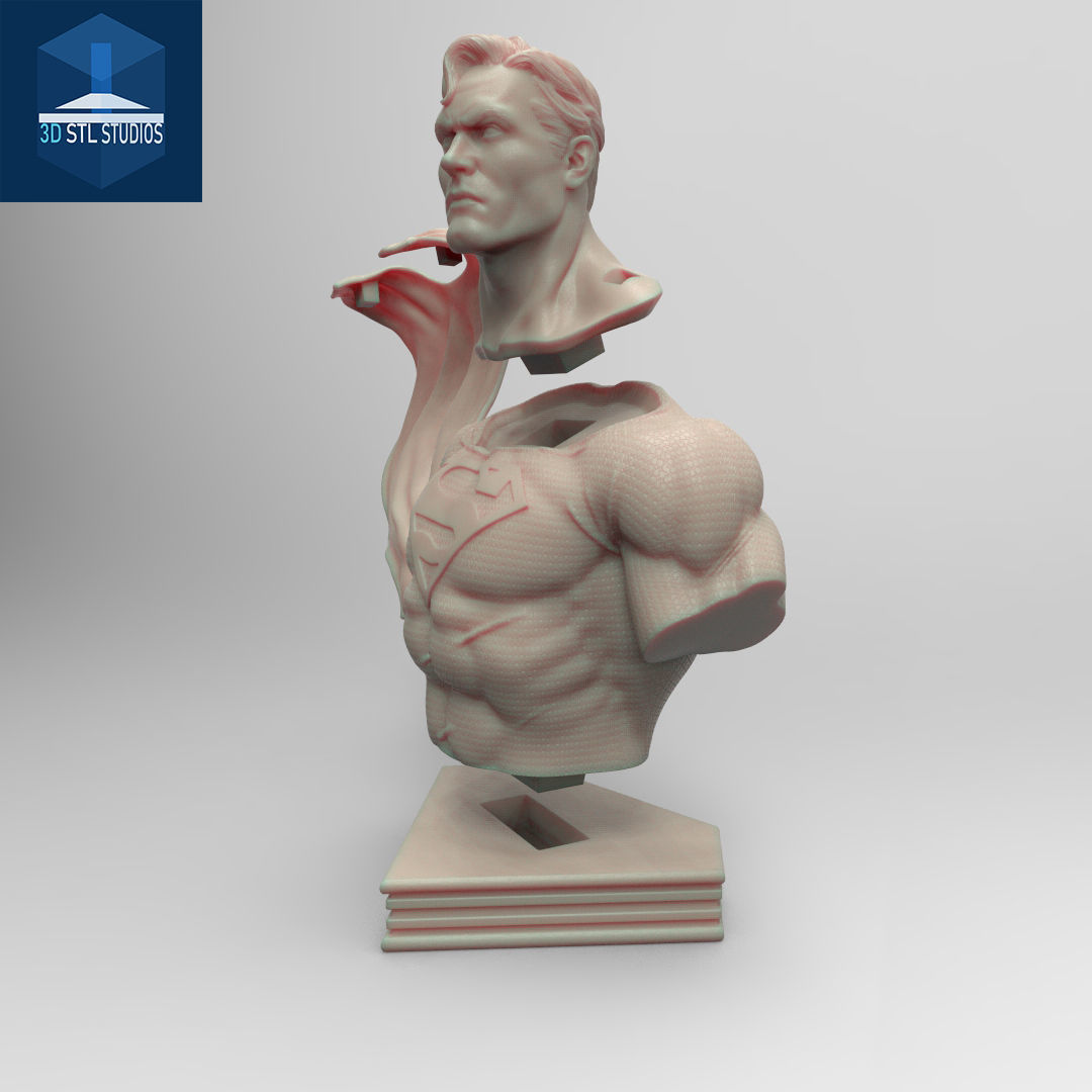 SUPERMAN BUST 3D print model_4