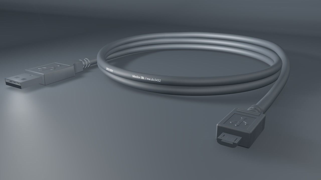 usb cable Low-poly 3D model_8