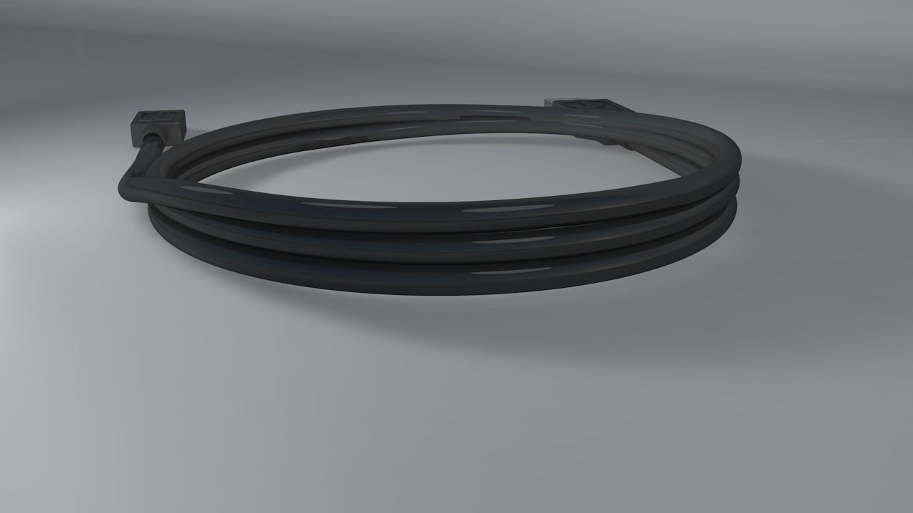 usb cable Low-poly 3D model_5