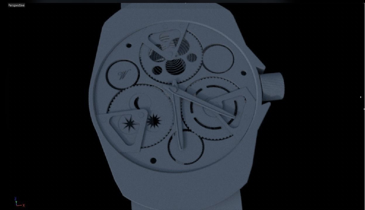3D Mechanical Watch Low-poly 3D model_2