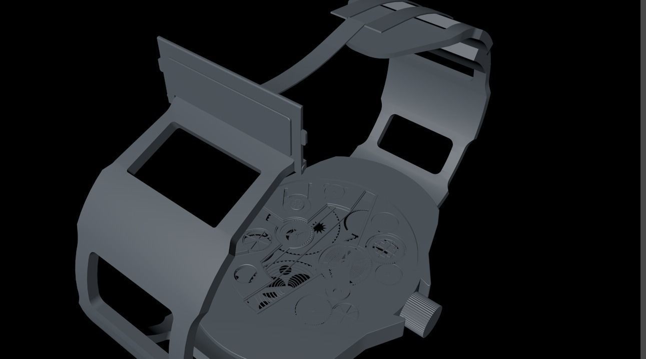 3D Mechanical Watch Low-poly 3D model_5