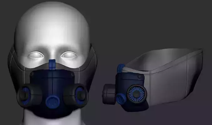 gas mask  helmet high poly sculpt 3d printable 3D model
