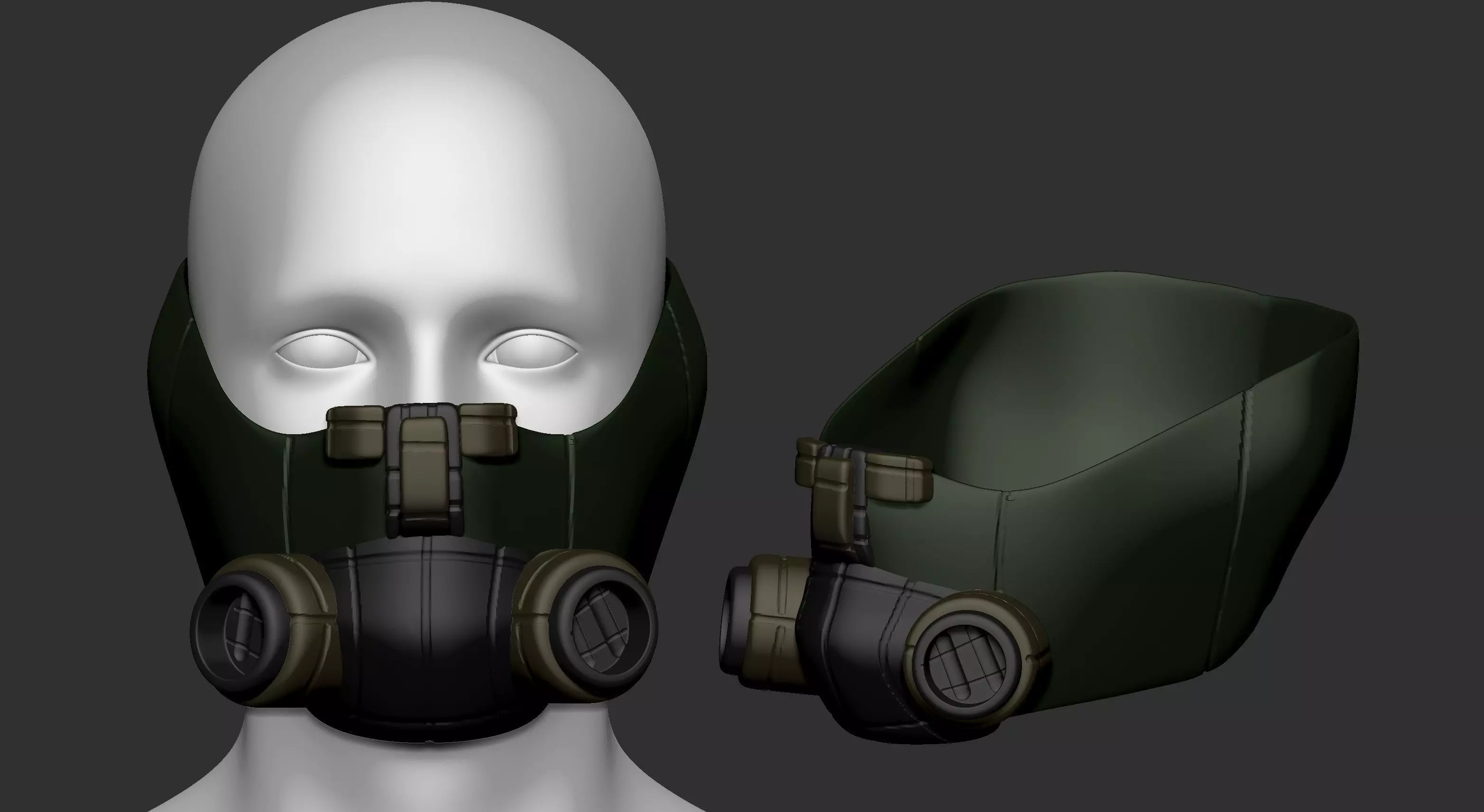 gas mask helmet scifi high poly sculpt 3d printable 3D model_0