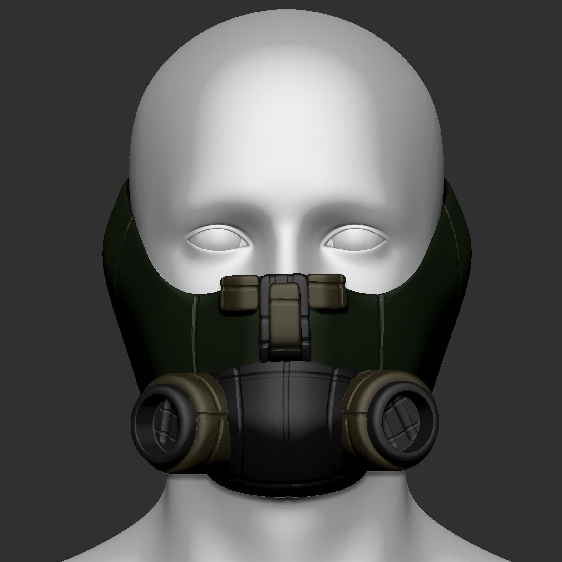 gas mask helmet scifi high poly sculpt 3d printable 3D model_1