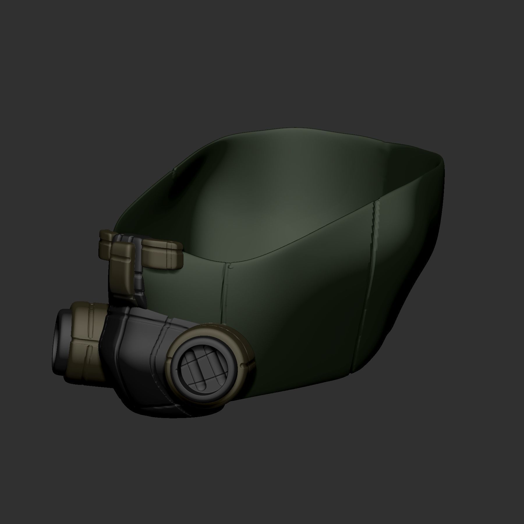 gas mask helmet scifi high poly sculpt 3d printable 3D model_4