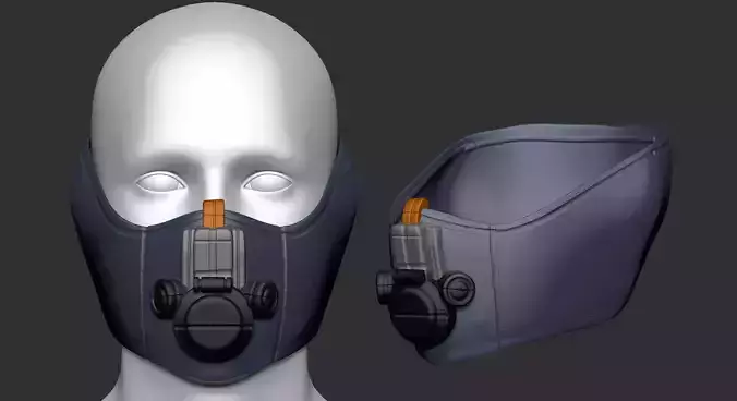 gas mask helmet scifi high poly sculpt 3d printable 
