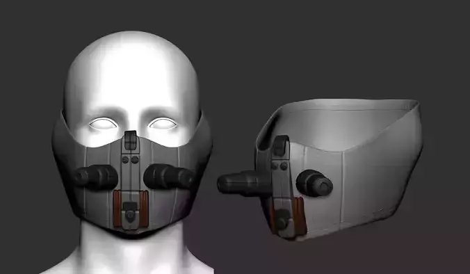 gas mask helmet scifi high poly sculpt