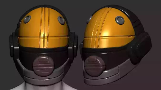 helmet scifi high poly sculpt 3d printable 3D model