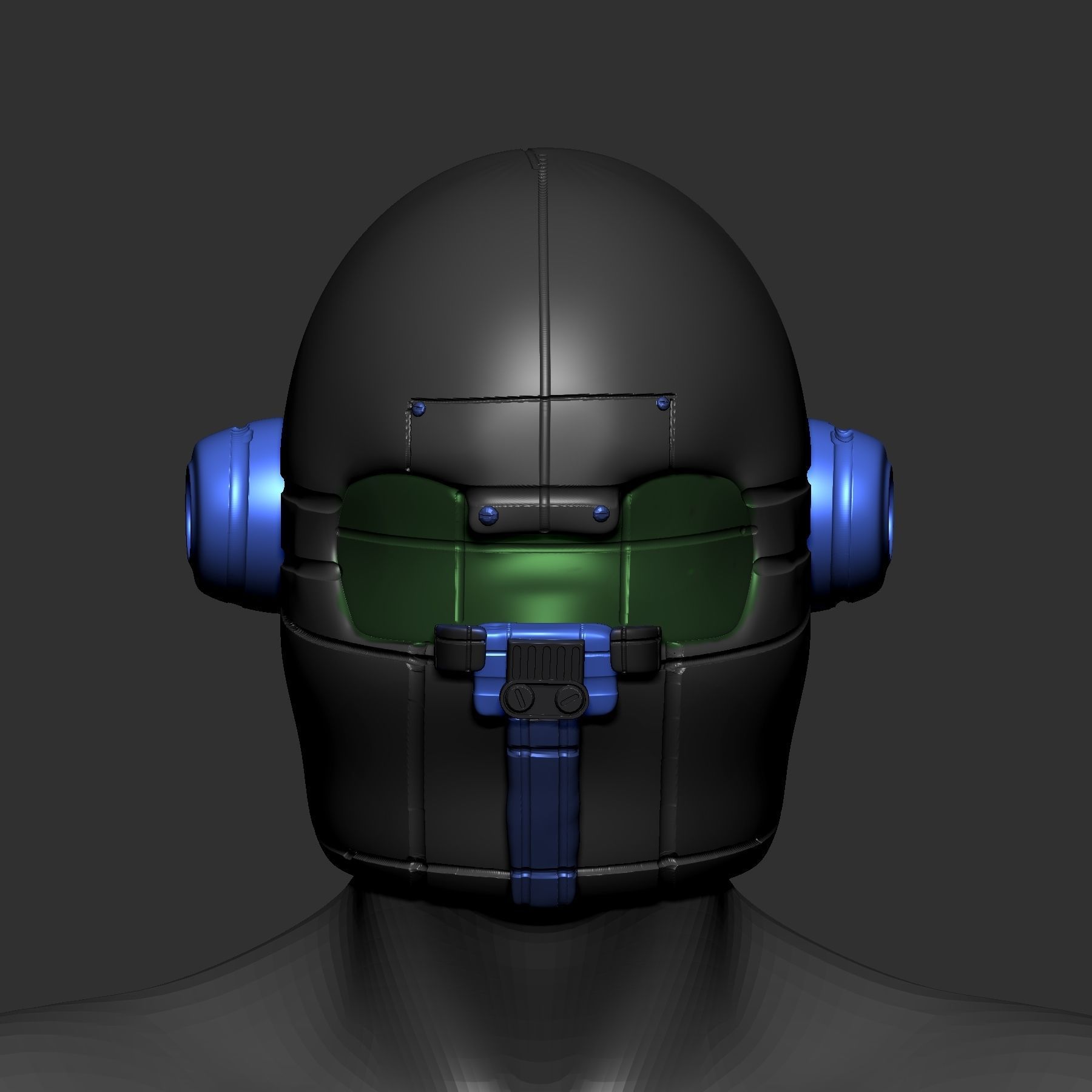 High quality fantasy helmet high poly sculpt 3d printable 3D model_1