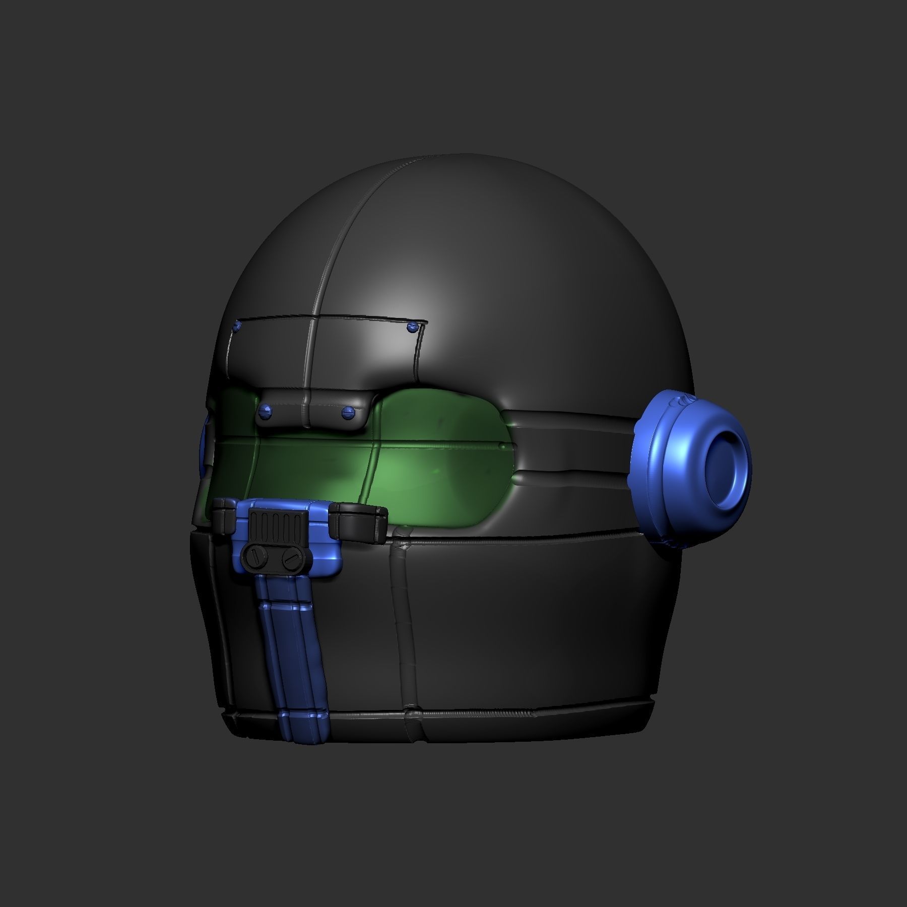 High quality fantasy helmet high poly sculpt 3d printable 3D model_3