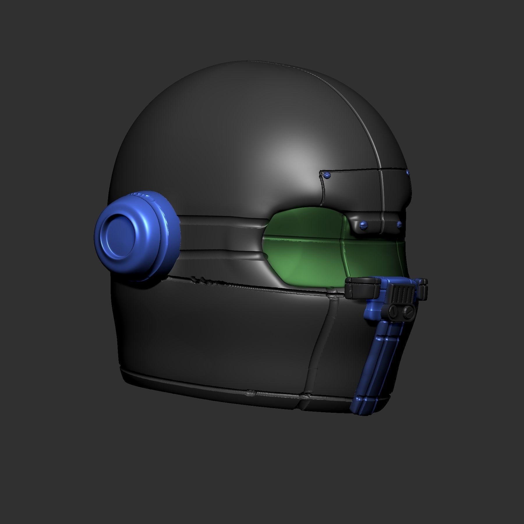 High quality fantasy helmet high poly sculpt 3d printable 3D model_4