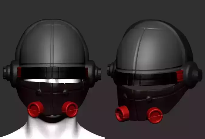 High quality helmet high poly sculpt 3d printable