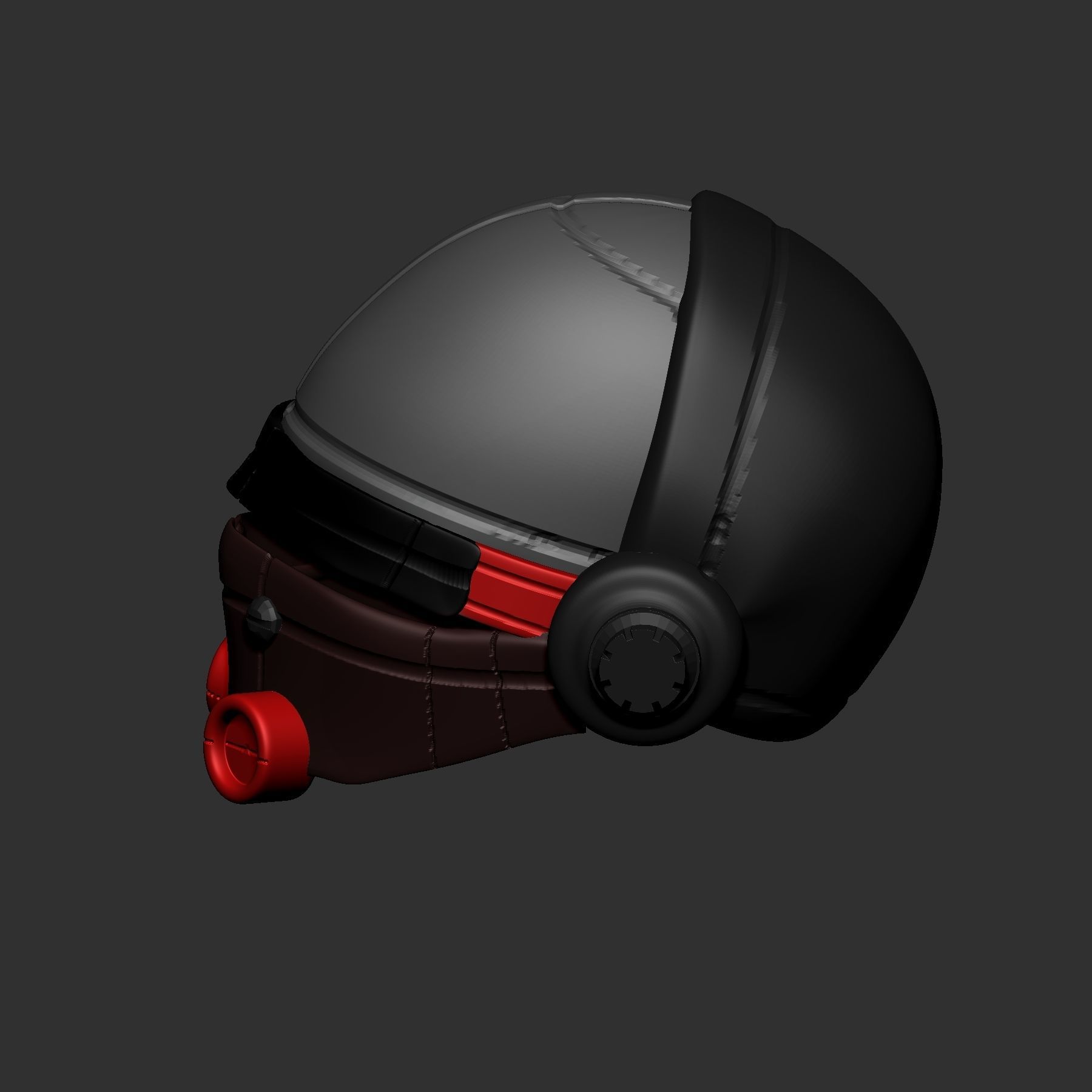 High quality helmet high poly sculpt 3d printable 3D model_5