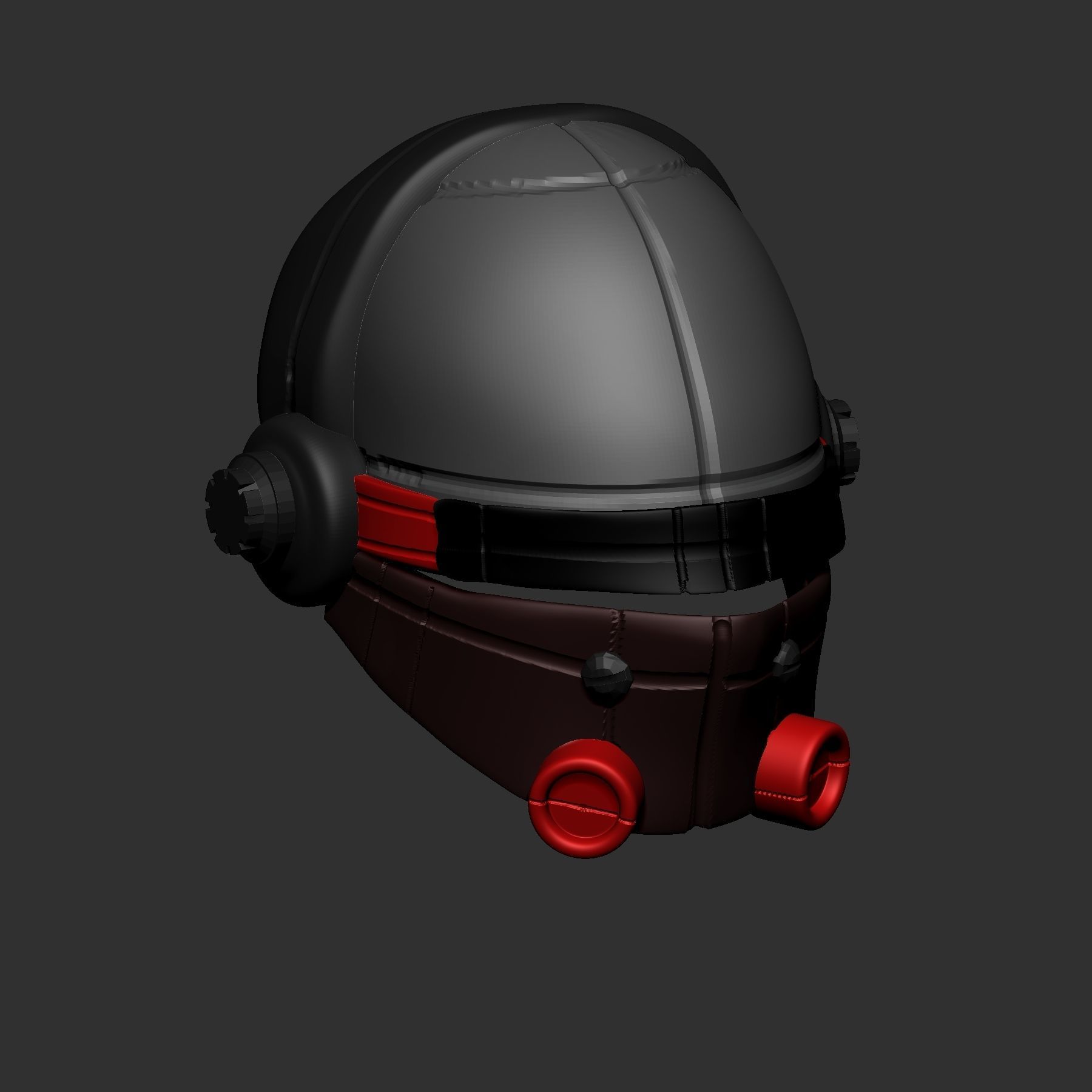 High quality helmet high poly sculpt 3d printable 3D model_3