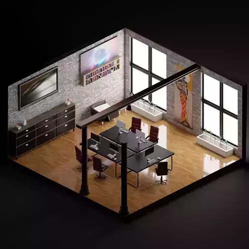 Office conference room 3D model