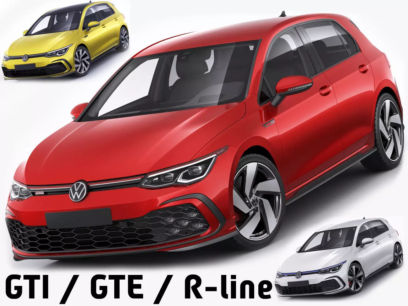 Volkswagen Golf 2020 GTI  GTE  R-line 3D model_0