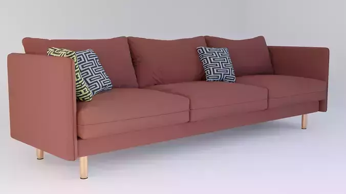 Simple Pink Modern Sofa