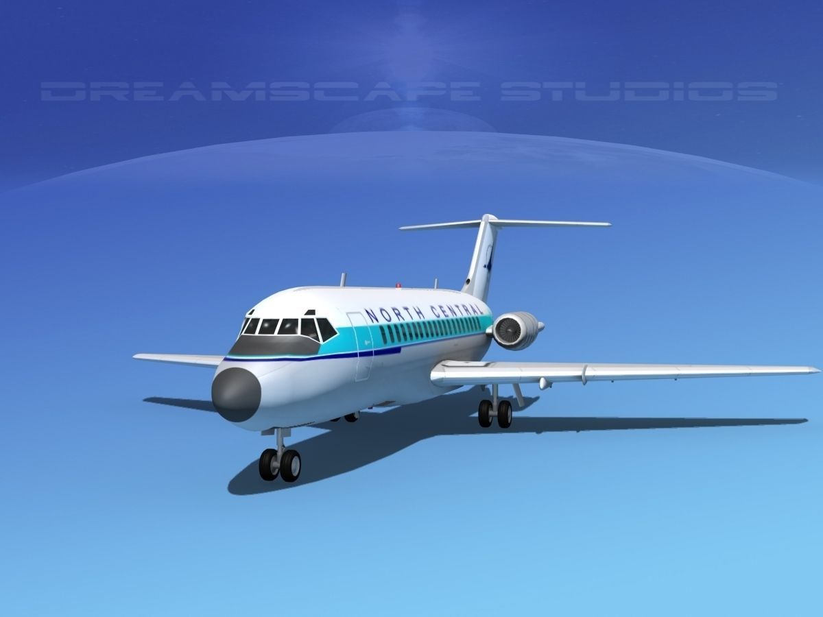 Douglas DC-9-20 North Central Airlines 3D model_1