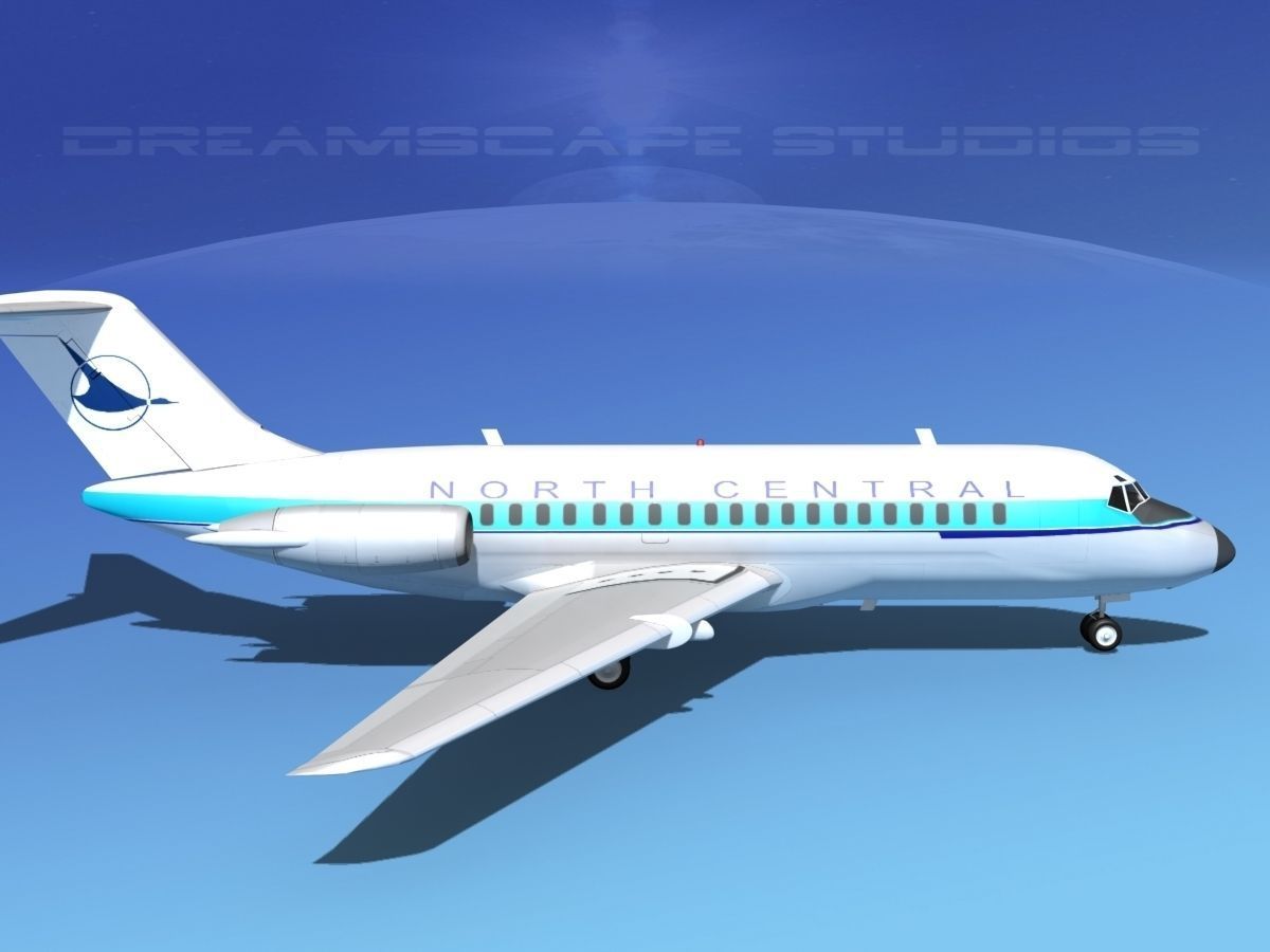 Douglas DC-9-20 North Central Airlines 3D model_4