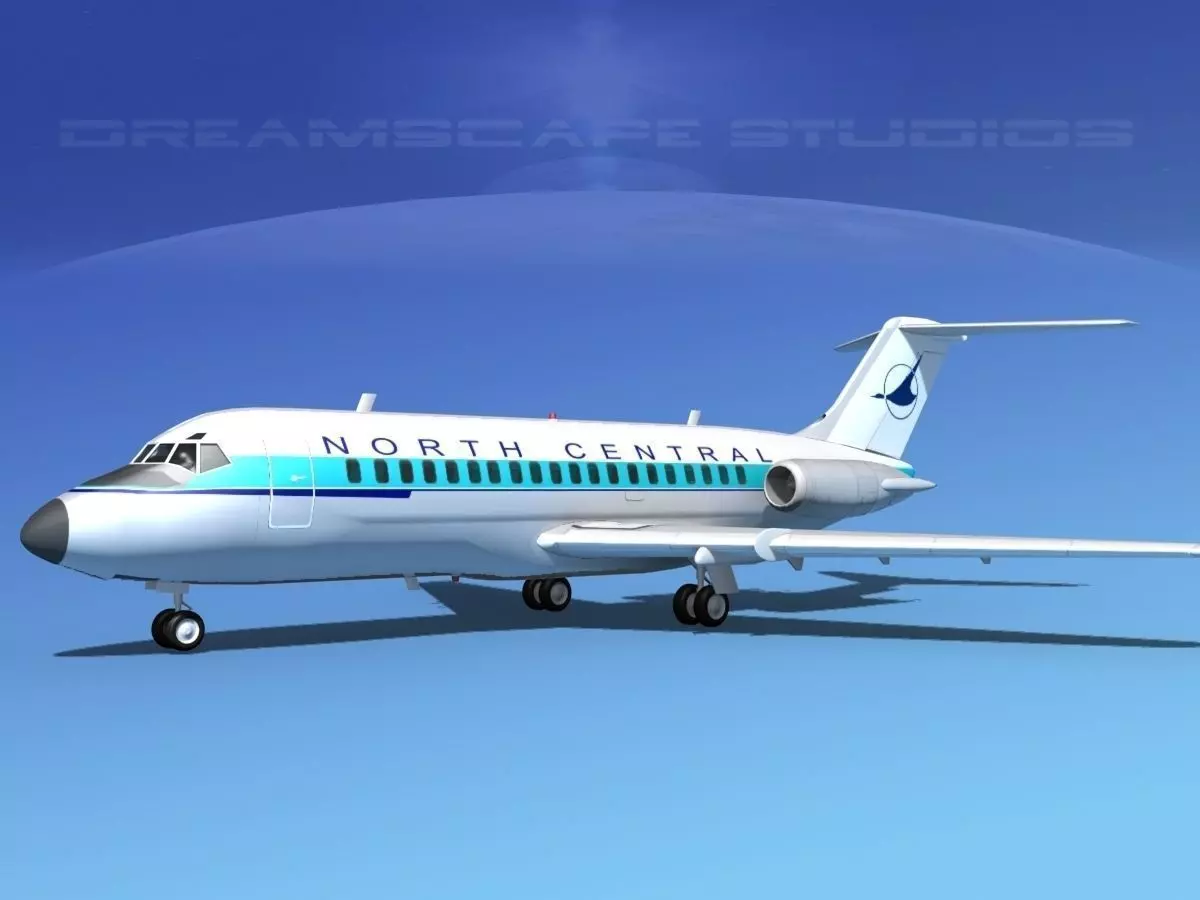 Douglas DC-9-20 North Central Airlines 3D model_0