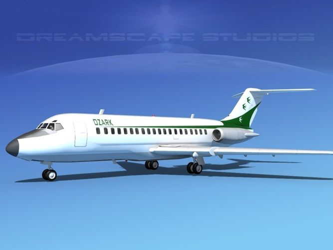 Douglas DC-9-20 Ozark Airlines 3D model