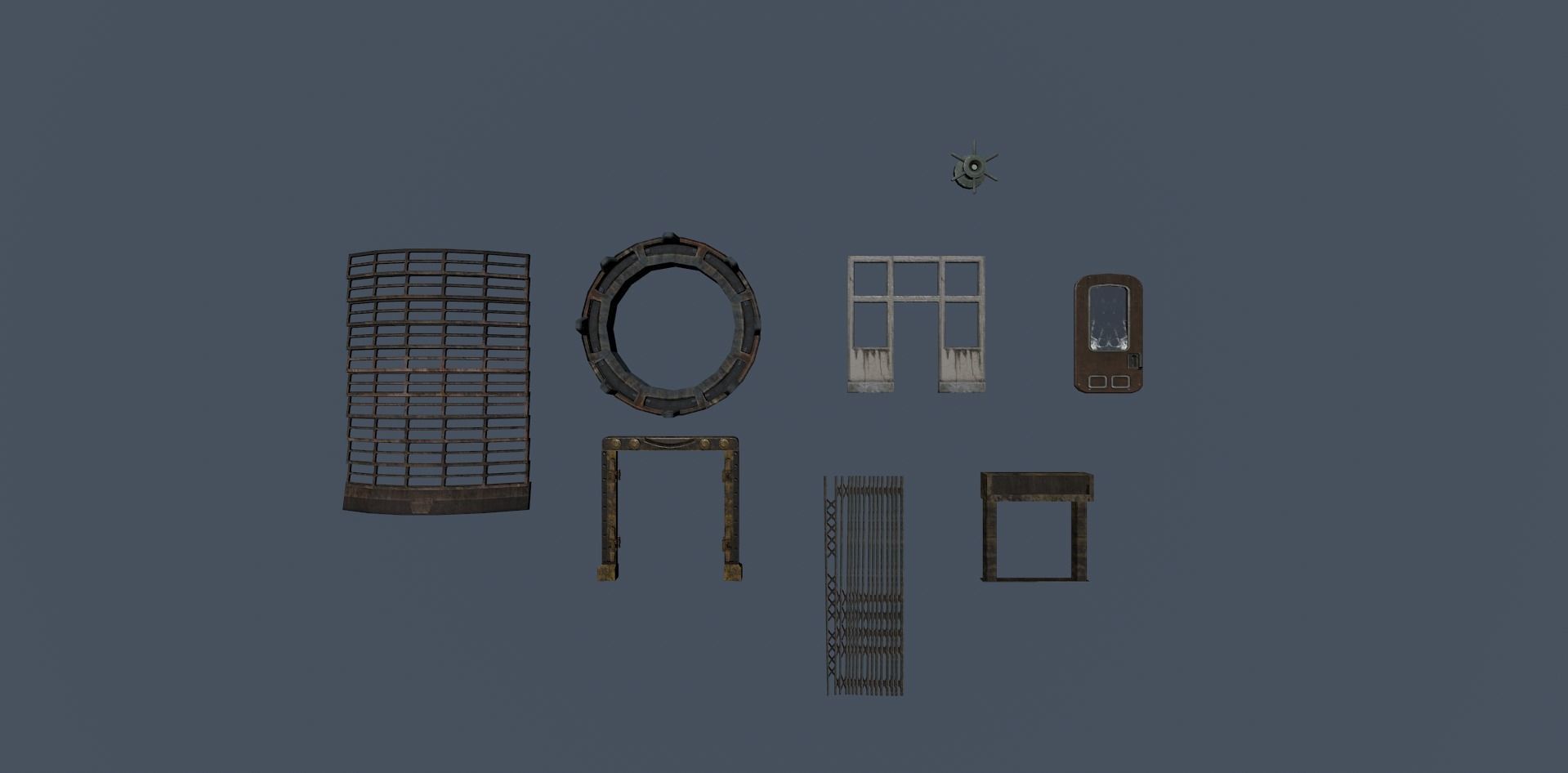 Doors city assets for game Low-poly 3D model_3