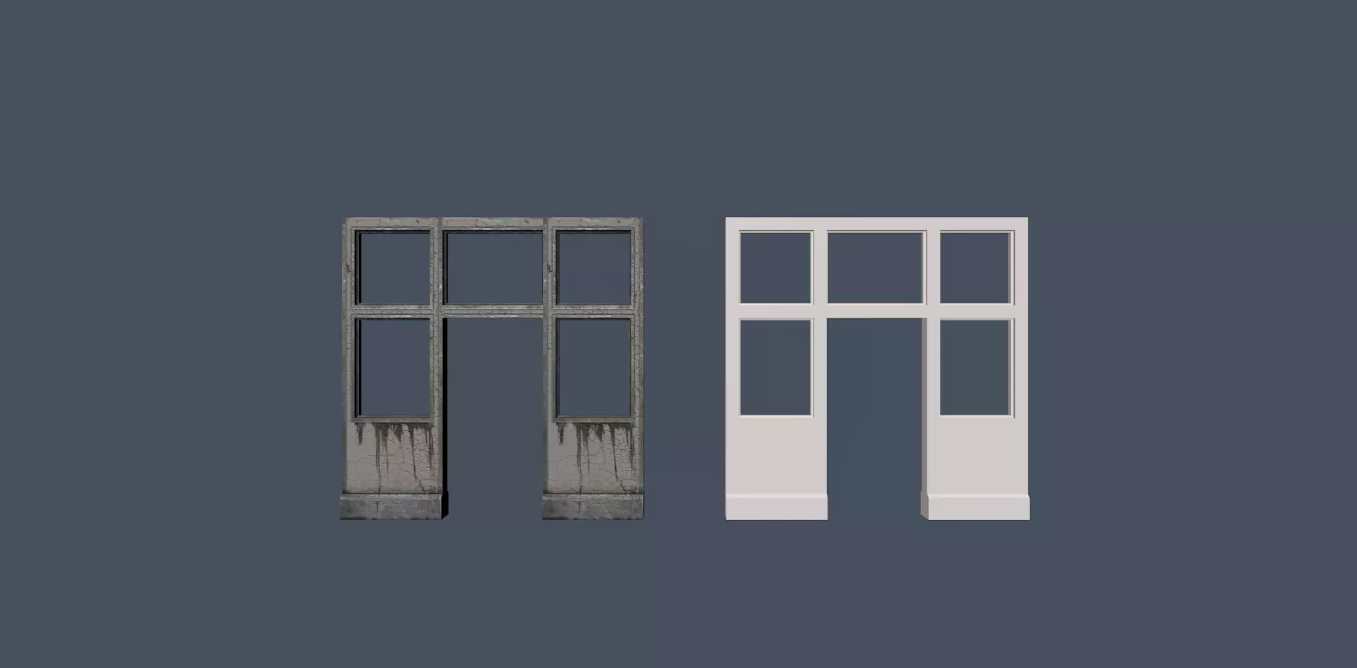 Doors city assets for game Low-poly 3D model_0