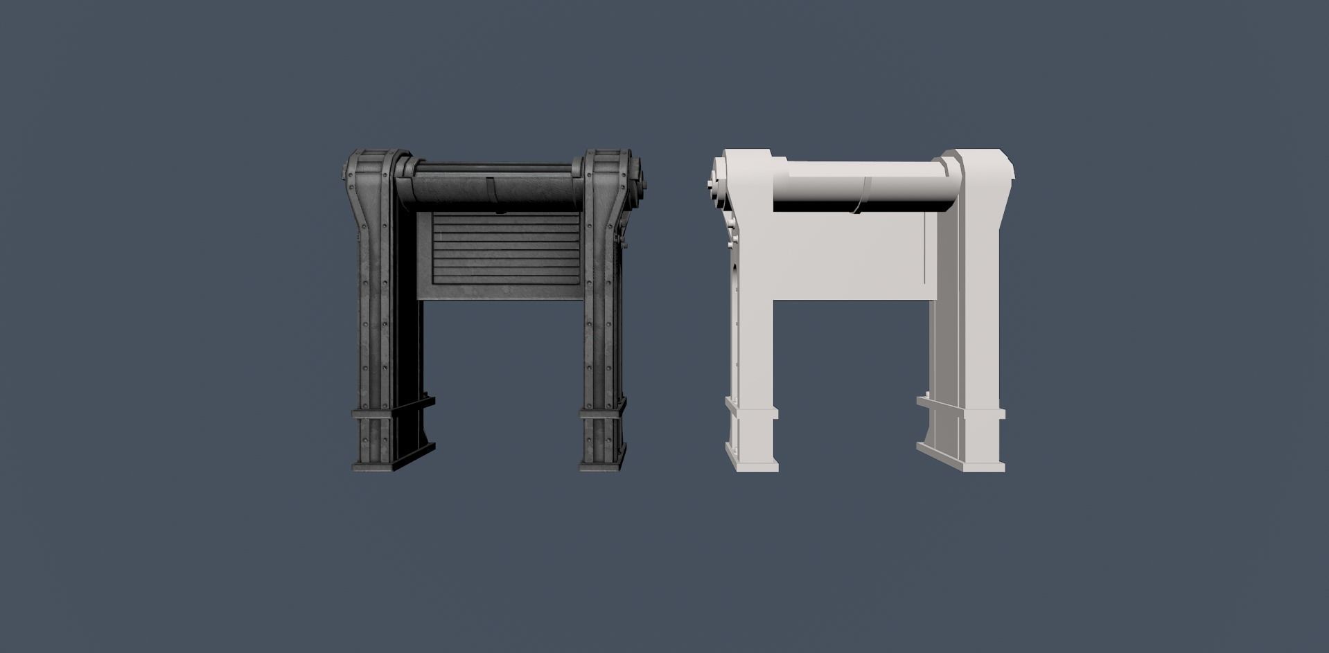Doors city assets for game Low-poly 3D model_1