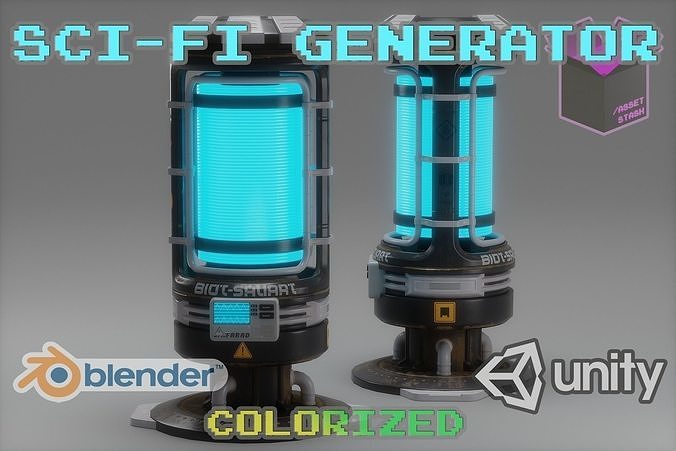 SciFi Electromagnetic Generator Free low-poly 3D model