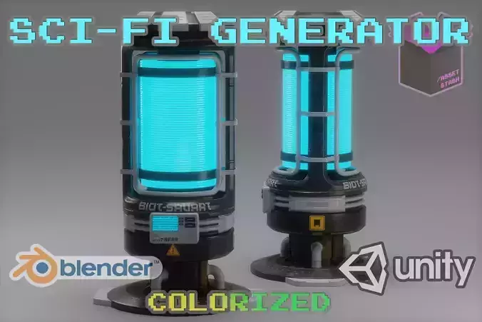 SciFi Electromagnetic Generator Free low-poly 3D model